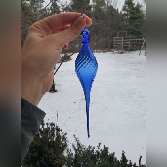 Other - Elegant Blue Glass Ornament